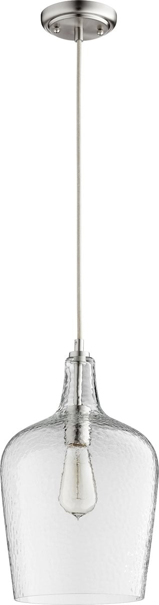 9"W 1-light Pendant Satin Nickel