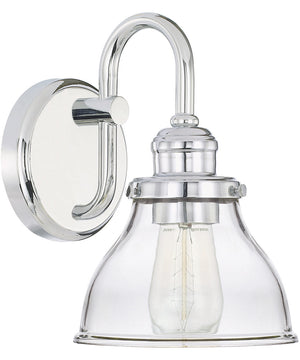 Baxter 1-Light Sconce In Chrome With Clear Glass