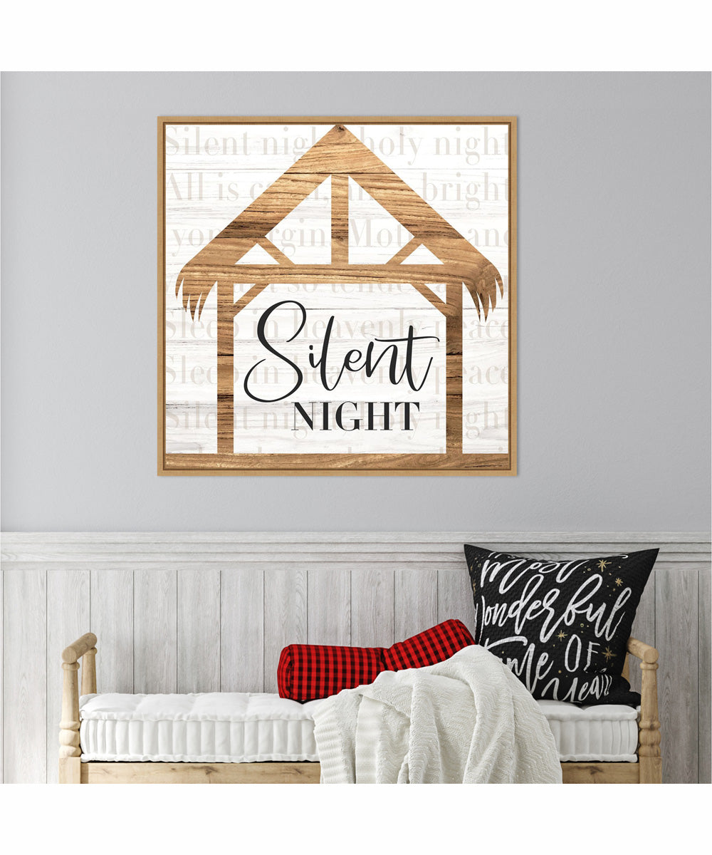 Framed Silent Night by Art Nd Canvas Wall Art Print (30  W x 30  H), Sylvie Maple Frame