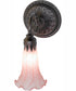 5.5" Wide Pink Tiffany Pond Lily Wall Sconce