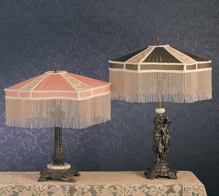 22"H Fabric & Fringe Persian Table Lamp