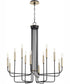 Hope 12-light Chandelier Textured Black w/ Aged Brass