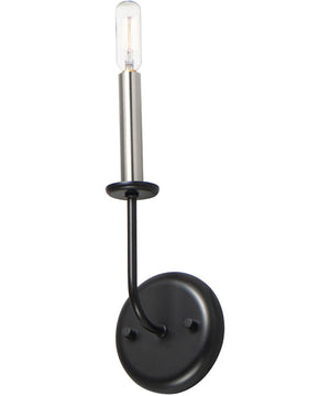 Wesley 1-Light Wall Sconce Black / Satin Nickel