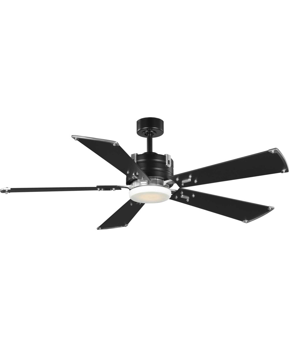 Glenfalls 5-Blade Reversible Matte 56-Inch LED Transitional Ceiling Fan Black