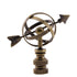 Antiqued Luminous Metal Sun Dial Lamp Finial Antiqued Brass 2.5"h