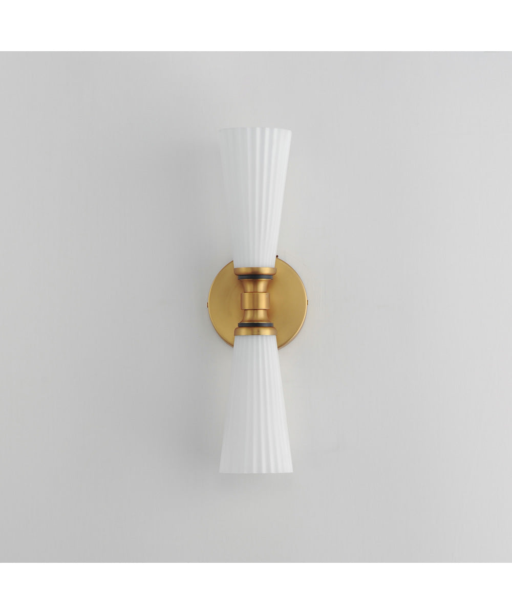 Krevat 2-Light Wall Sconce Black / Natural Aged Brass