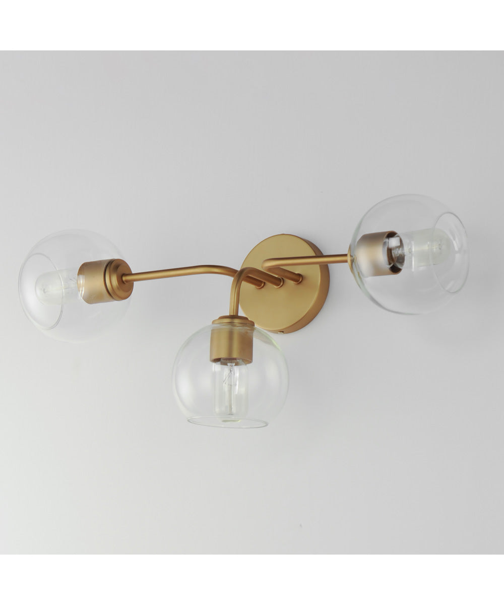 Knox 3-Light Bath Vanity Light Natural Aged Brass