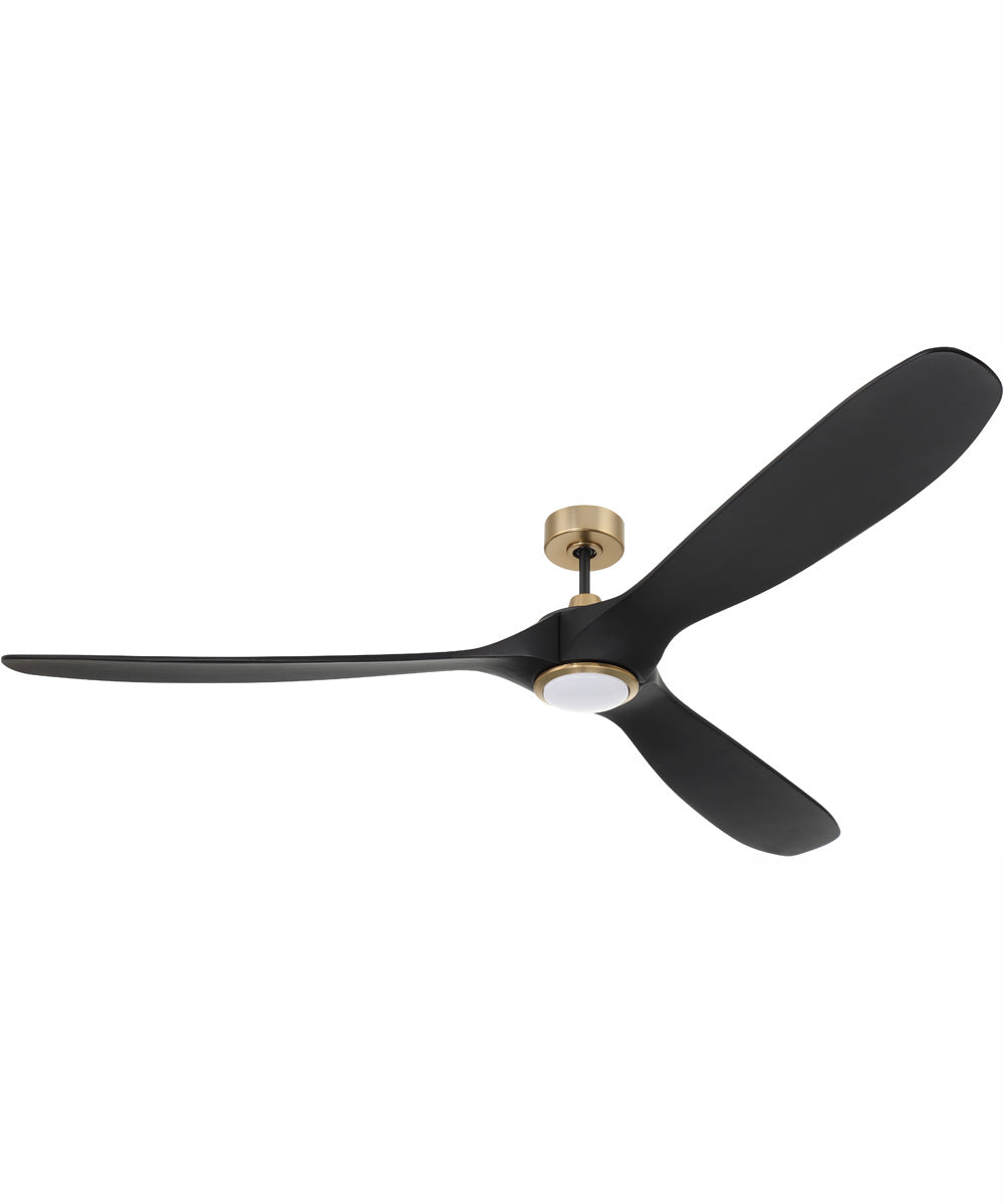 72" Envy 1-Light Indoor/Outdoor Ceiling Fan Flat Black/Satin Brass