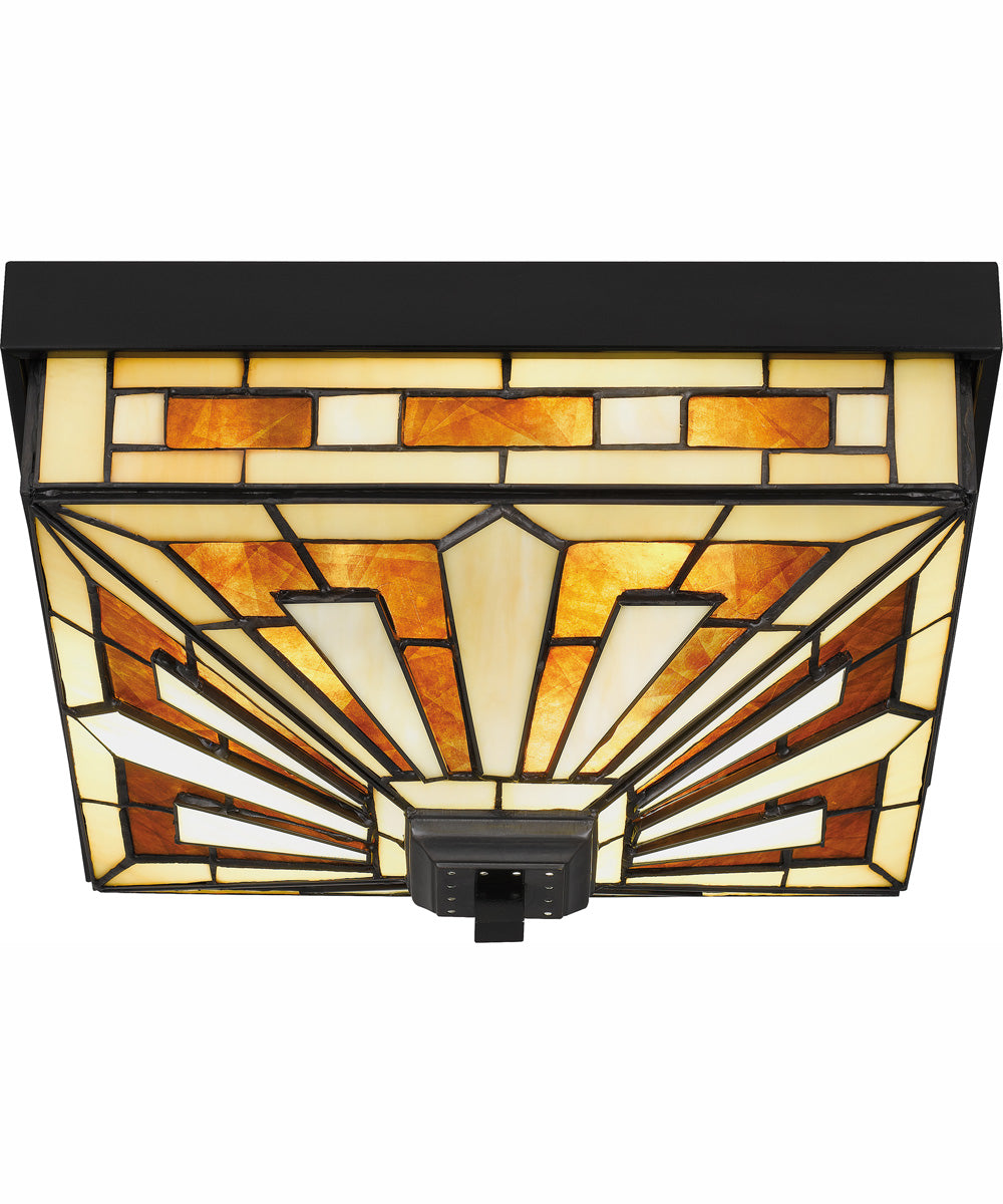 Tiffany Medium 3-light Flush Mount Matte Black