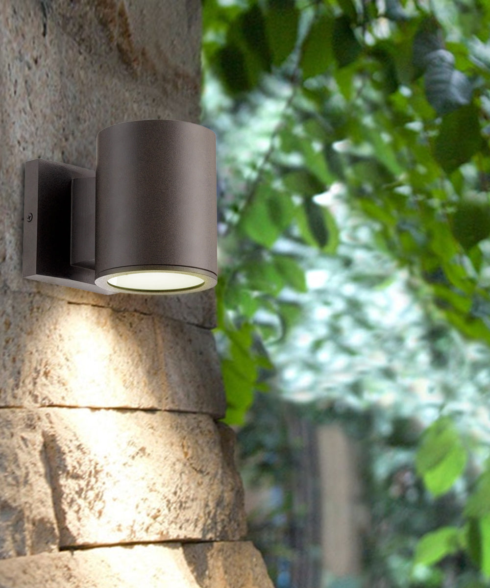 Cylinder 1-light LED Outdoor Wall Lantern Oiled Bronze