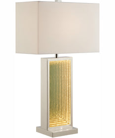 Konane 1-Light Table Lamp With Led Night Chrome/White Shade