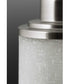 Alexa 3-Light Etched Linen With Clear Edge Glass Modern Chandelier Light Brushed Nickel