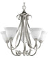 Torino 5-Light Etched Glass Transitional Chandelier Light Brushed Nickel