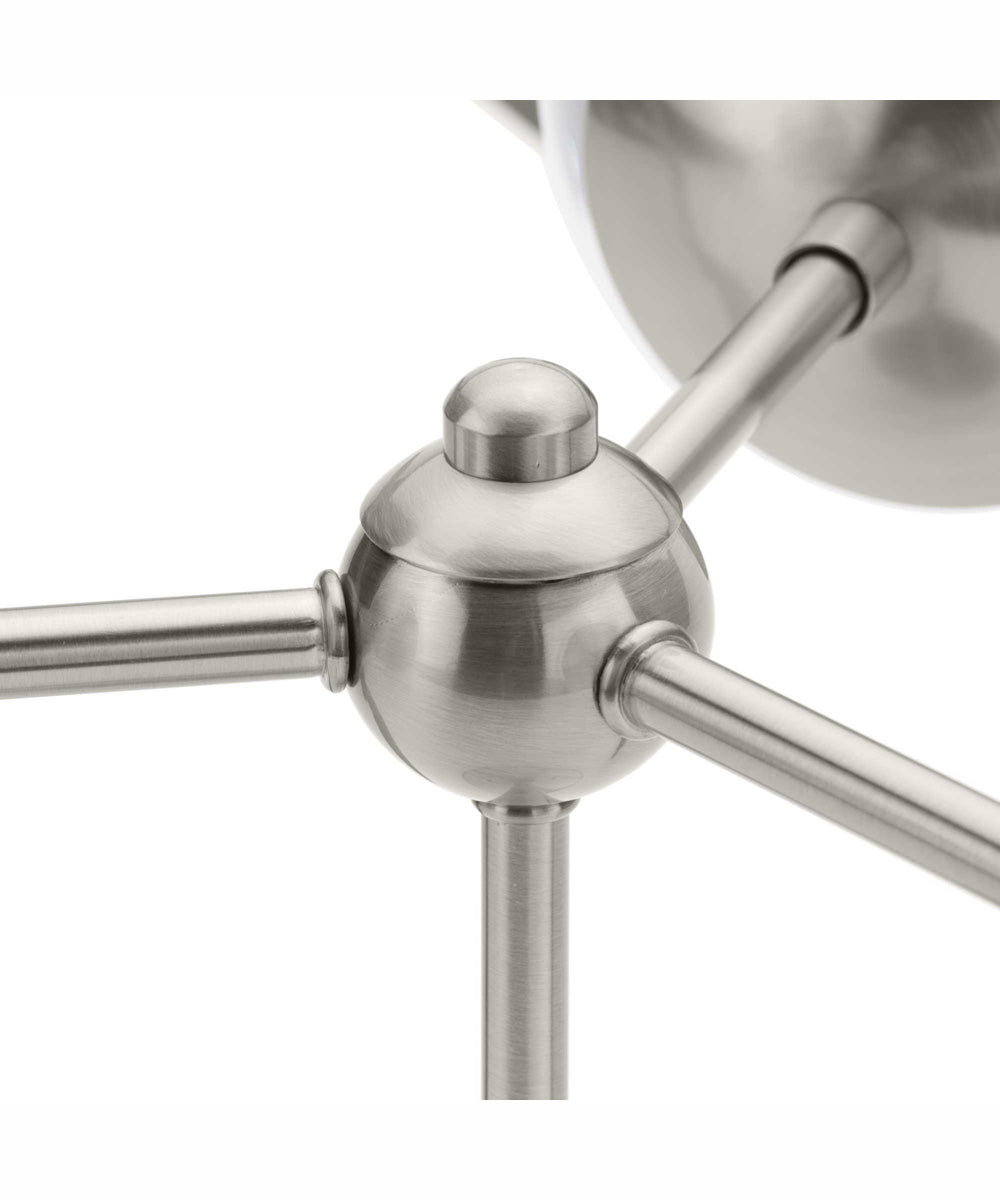 Atwell 3-Light Mid-Century Modern Semi-Flush Mount Brushed Nickel