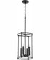 Olympus 4-light Entry Foyer Hall Chandelier Textured Black