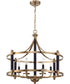 Stanza 6-Light Pendant Flat Black/Satin Brass