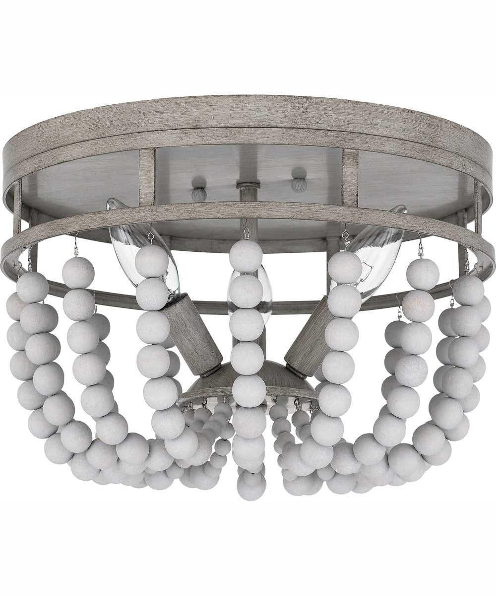 Quoizel Flush Mount Medium 3-light Flush Mount Weathered White Maple