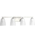 Leap 4-Light Etched Glass Modern Bath Vanity Light Brushed Nickel