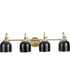 Dalton 4-Light Farmhouse Metal Shade Bath Vanity Light Vintage Brass
