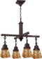 26" Glasgow Bungalow Tiffany 4 Light Chandelier