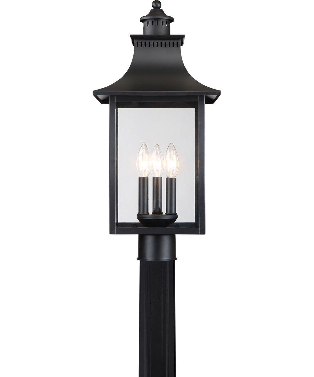 Chancellor Large 3-light Outdoor Post Light Mystic Black