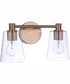 Emilio 2-Light Vanity Satin Brass