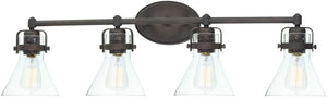33"W Seafarer 4-Light Bath Vanity With Bulbs Oil Rubbed Bronze