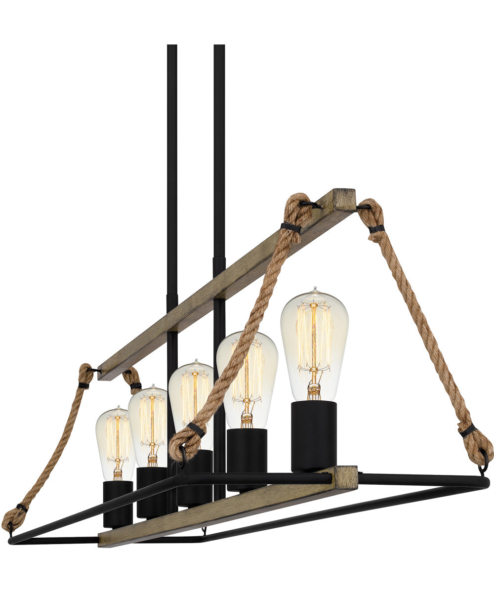 Oak Park Medium 5-light Island Light Matte Black