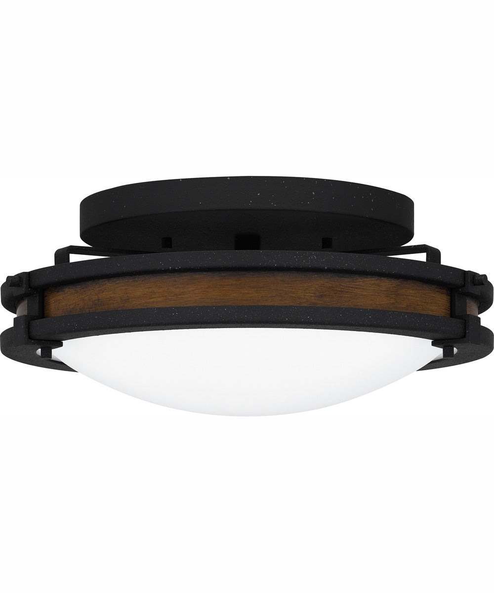 Quoizel Flush Mount Medium 3-light Flush Mount Natural Iron
