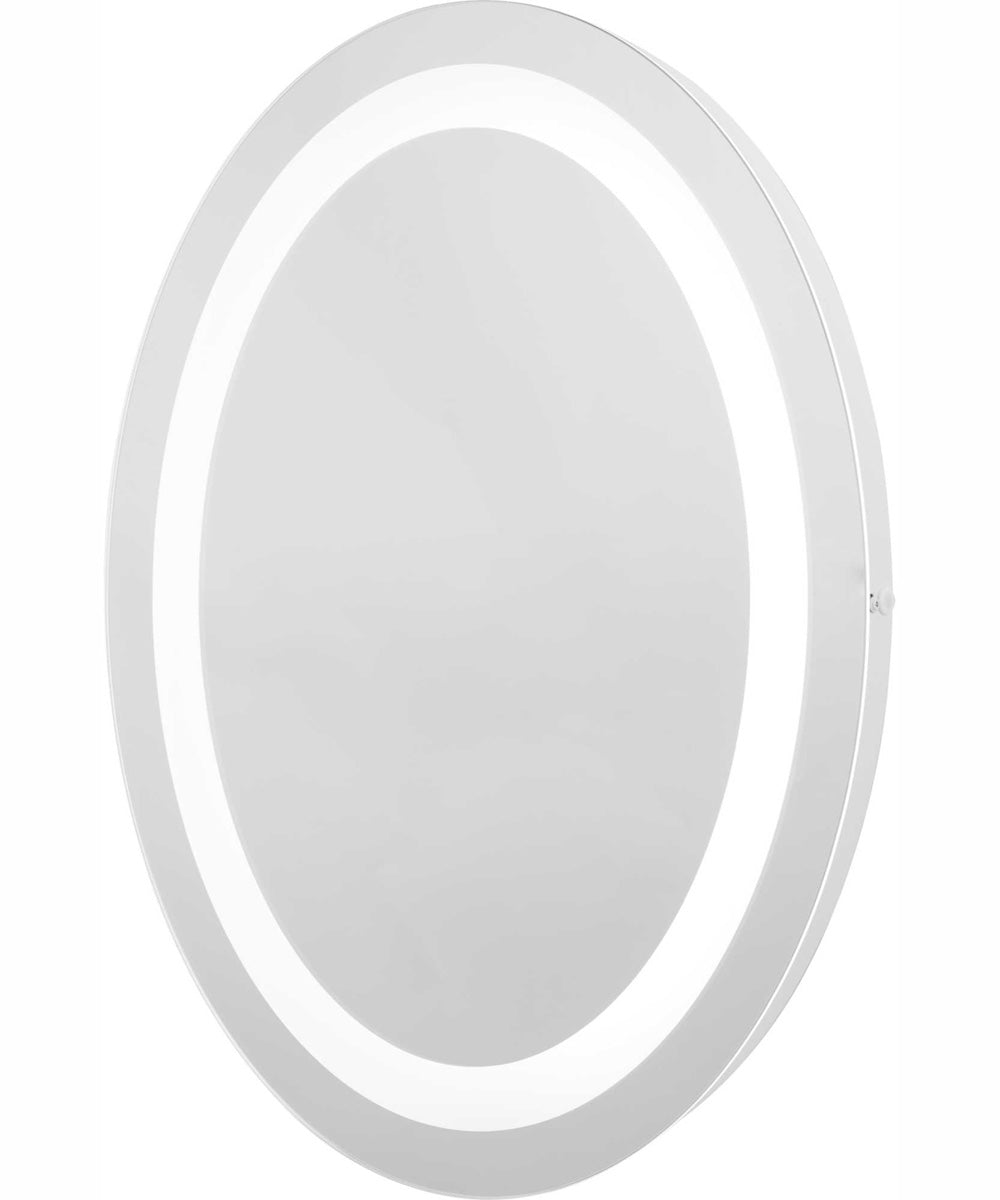 Captarent 22x28 in. Oval Illuminated Integrated LED Modern Mirror White