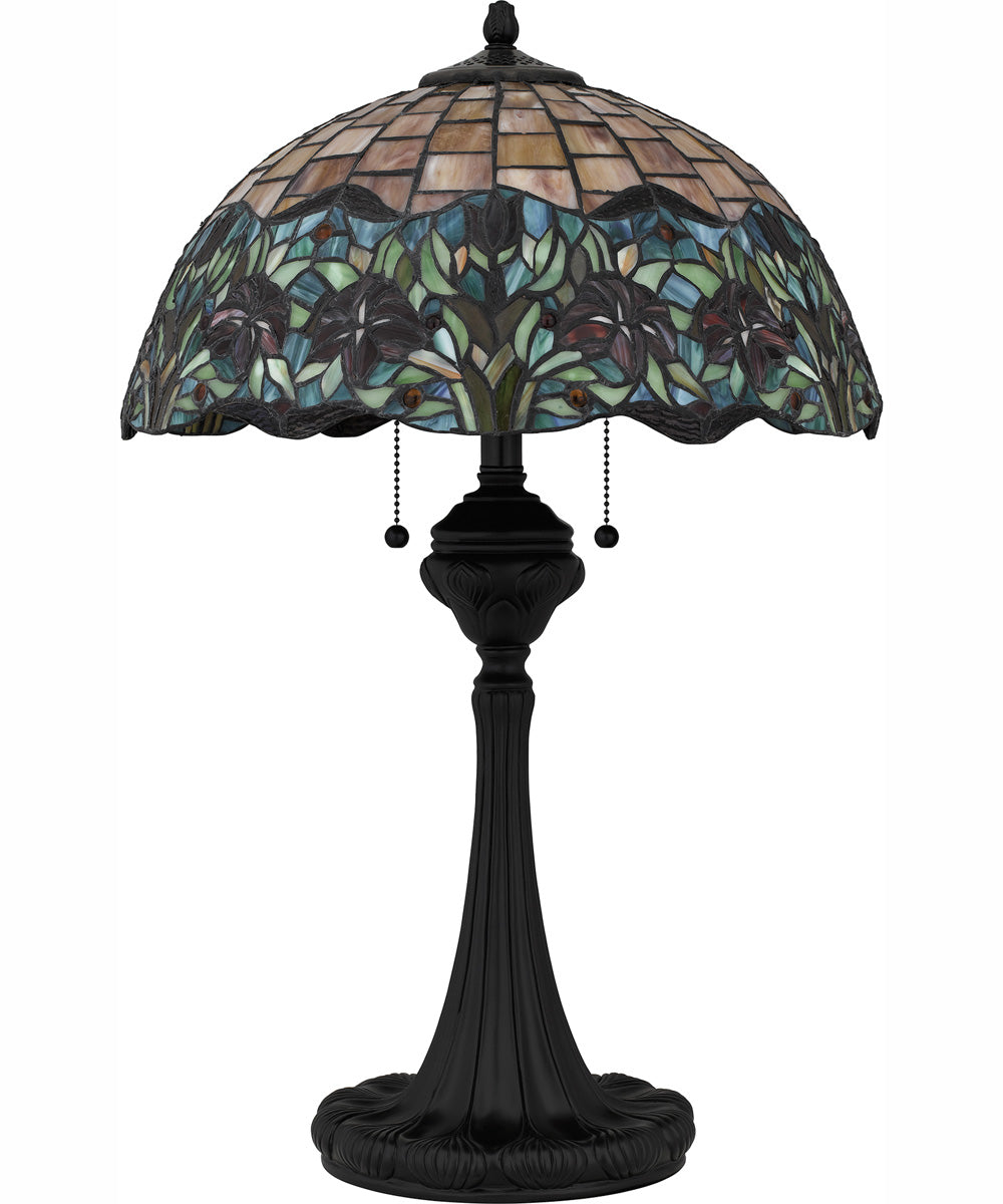 Tiffany Small 3-light Table Lamp Matte Black