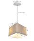 14" W 2 Light Pendant Rounded Corner Square Oatmeal Drum Shade with Diffuser, White Cord