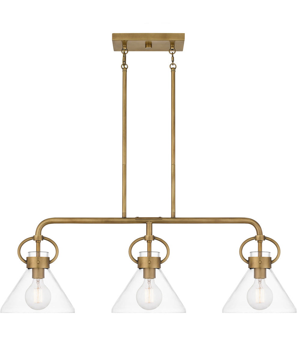Webster 3-light Island Light Weathered Brass