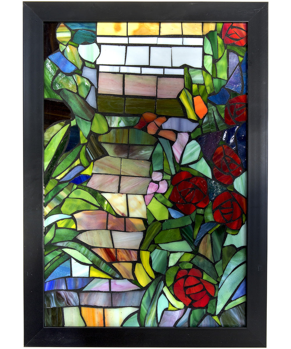 Floral Mosaic Art Glass Wall Panel