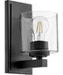 5"W 1-light Wall Mount Light Fixture Noir w/ Clear/Seeded