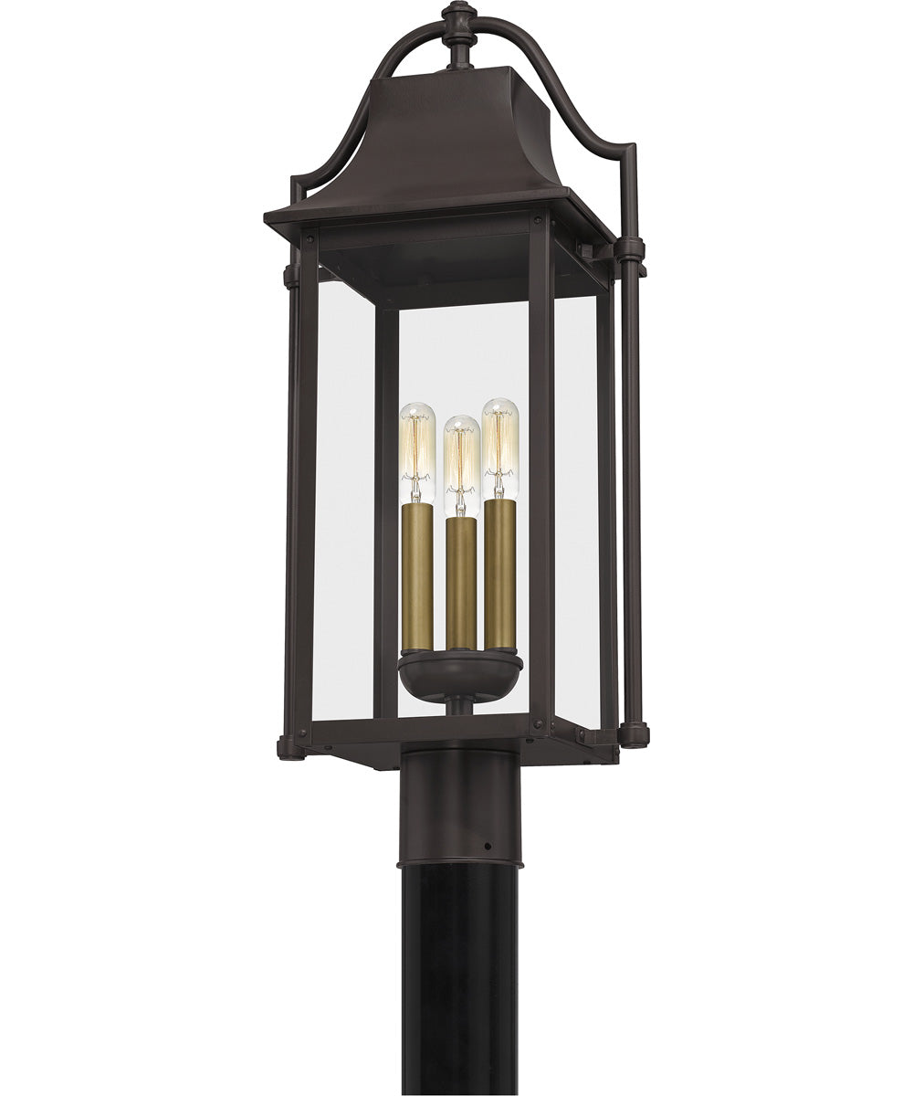 Manning Large 3-light Outdoor Post Light  Coastal Armour Aluminum Western Bronze