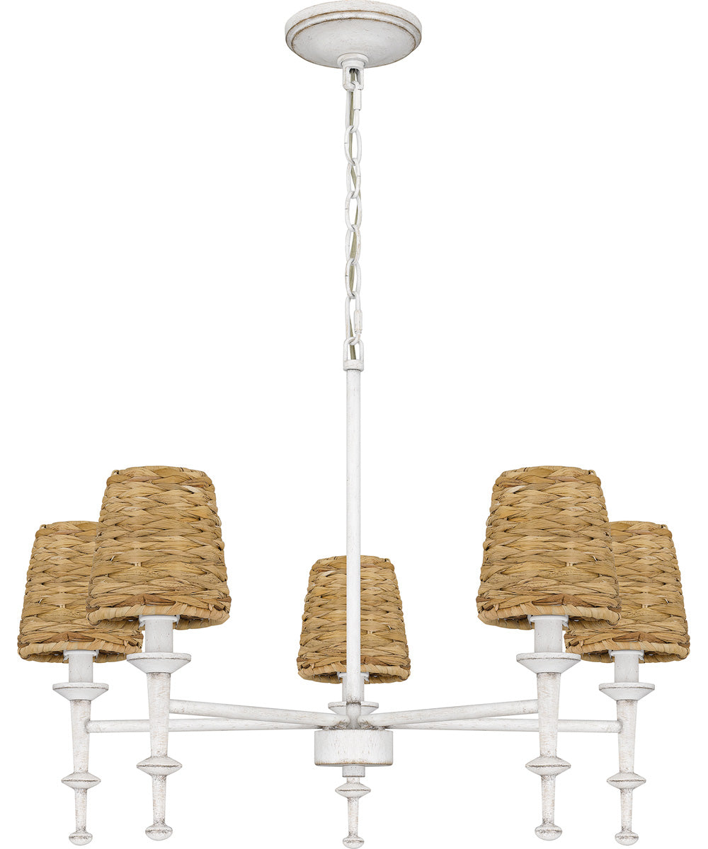 Flannery 5-light Chandelier Antique White