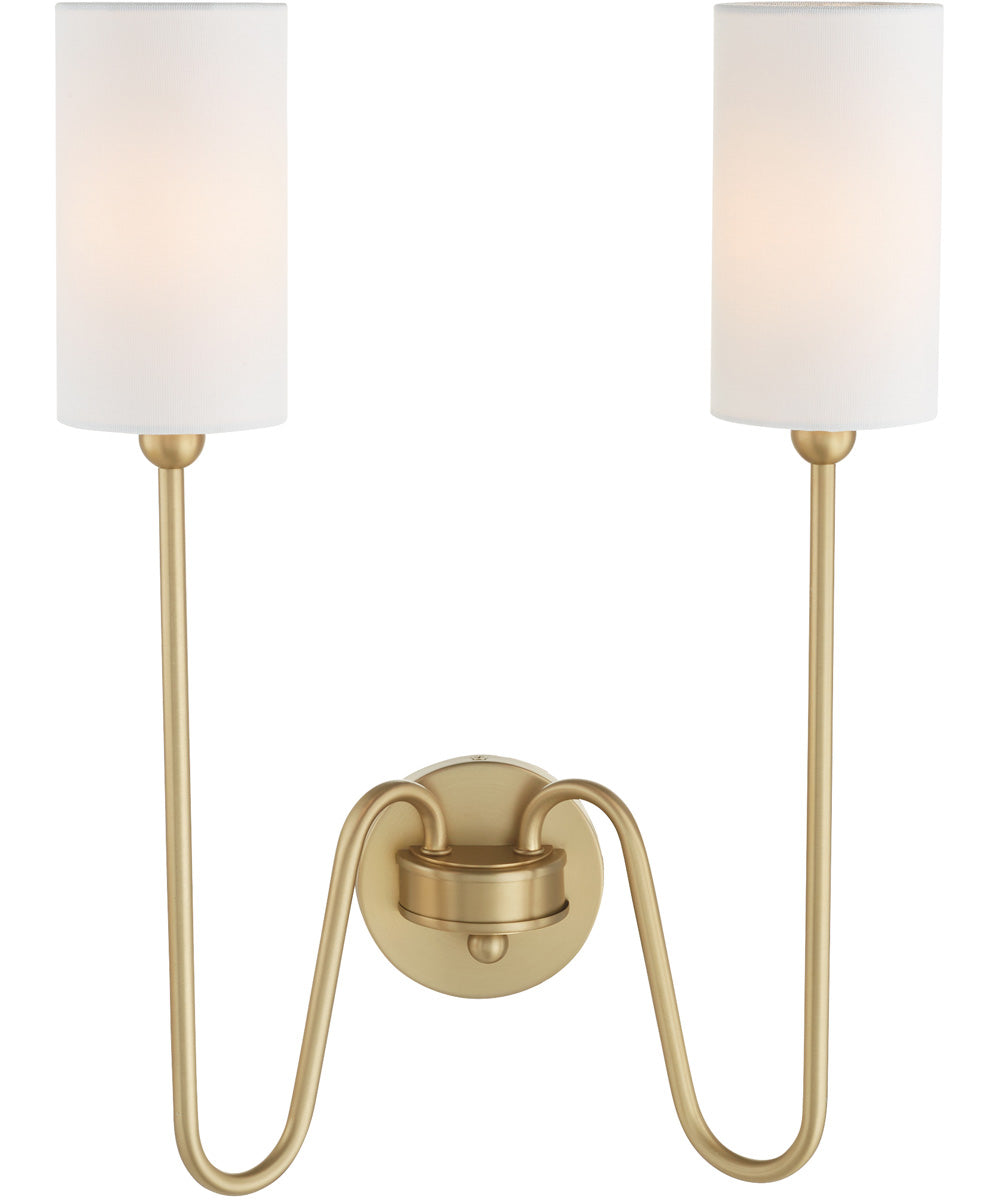 Tamara Day's Charlotte 2-light Wall Mount Light Fixture Aged Brass