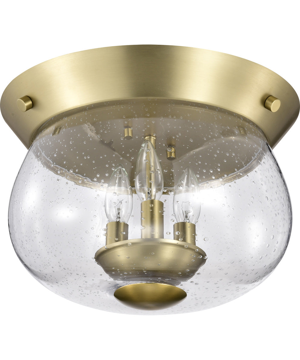Boliver 3-Light Close-to-Ceiling Vintage Brass