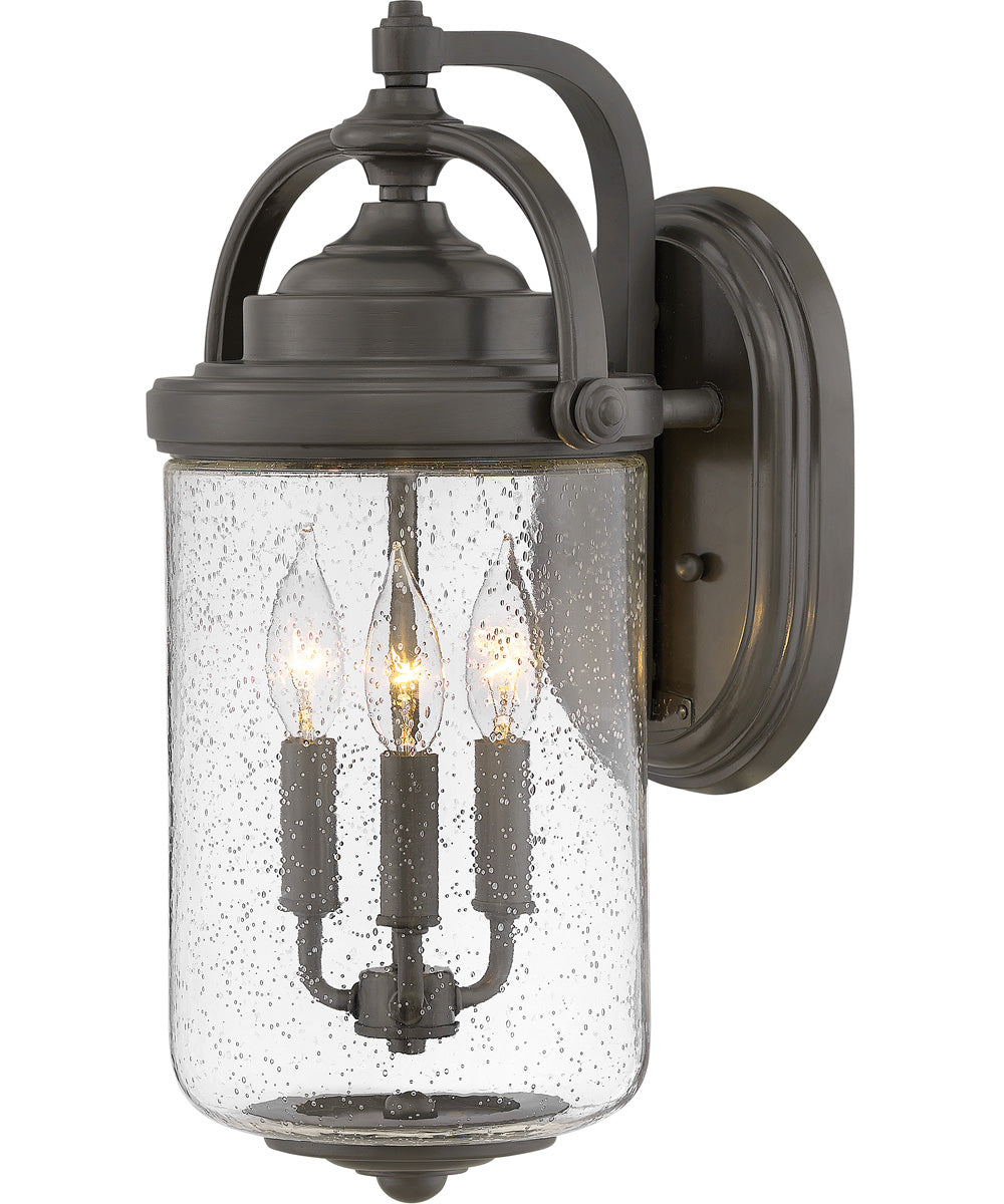 Willoughby 3-Light Large Outdoor Wall Mount Lantern in Oil Rubbed Bronze