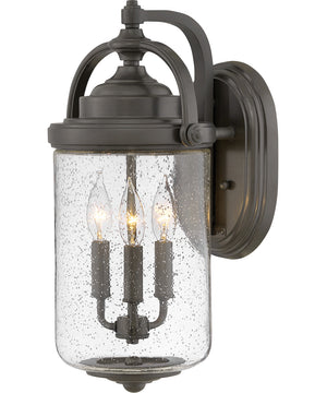 Willoughby Coastal Elements  3-Light Large Outdoor Wall Mount Lantern in Oil Rubbed Bronze