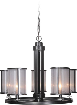 29"W Danbury 5-Light Chandelier Matte Black