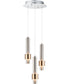 11"W Reveal LED 3-Light Pendant Satin Nickel / Satin Brass