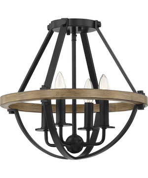 Bartlett 4-light Semi Flush Mount Earth Black