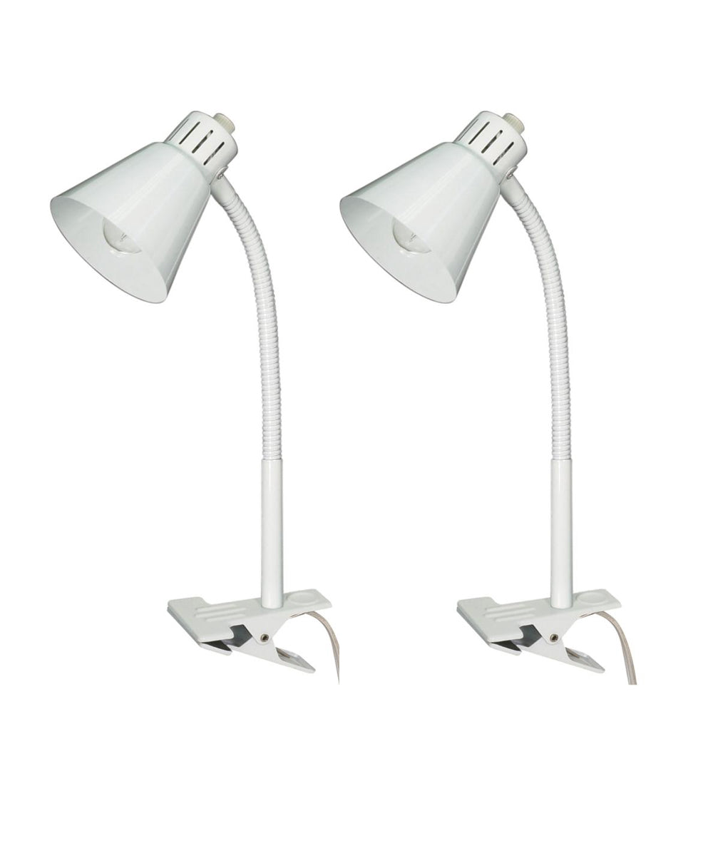 1 Light Clip-On Gooseneck White Lamp