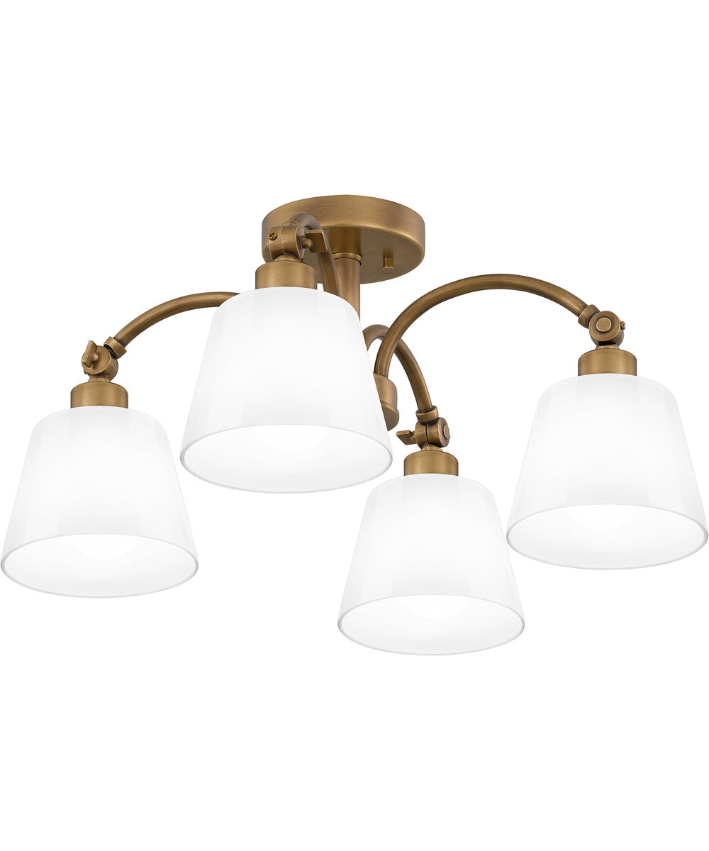 Quoizel Semi-Flush Mount Extra Large 4-light Semi Flush Mount Weathered Brass