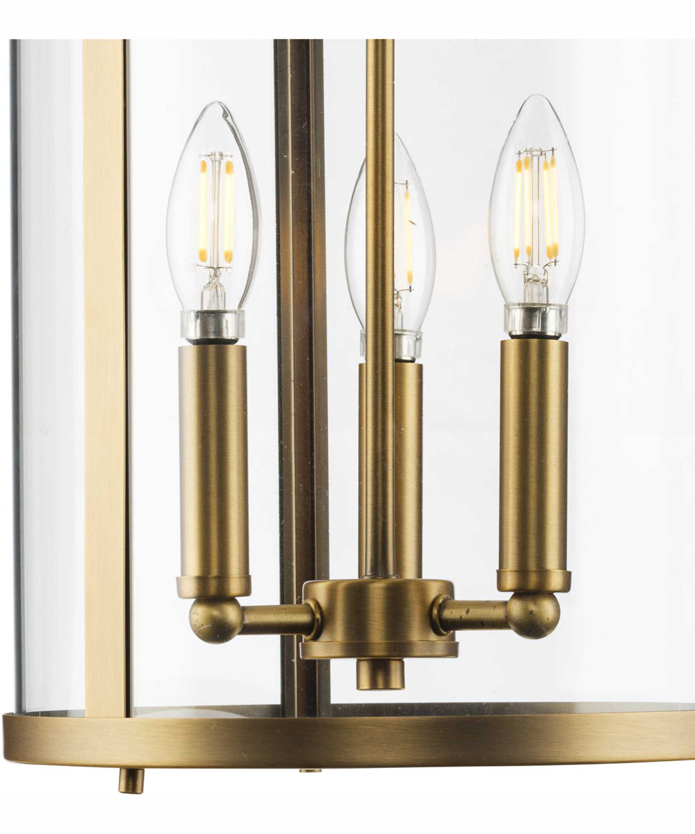 Gilliam 3-Light New Traditional Hall & Foyer Vintage Brass
