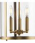 Gilliam 3-Light New Traditional Hall & Foyer Vintage Brass