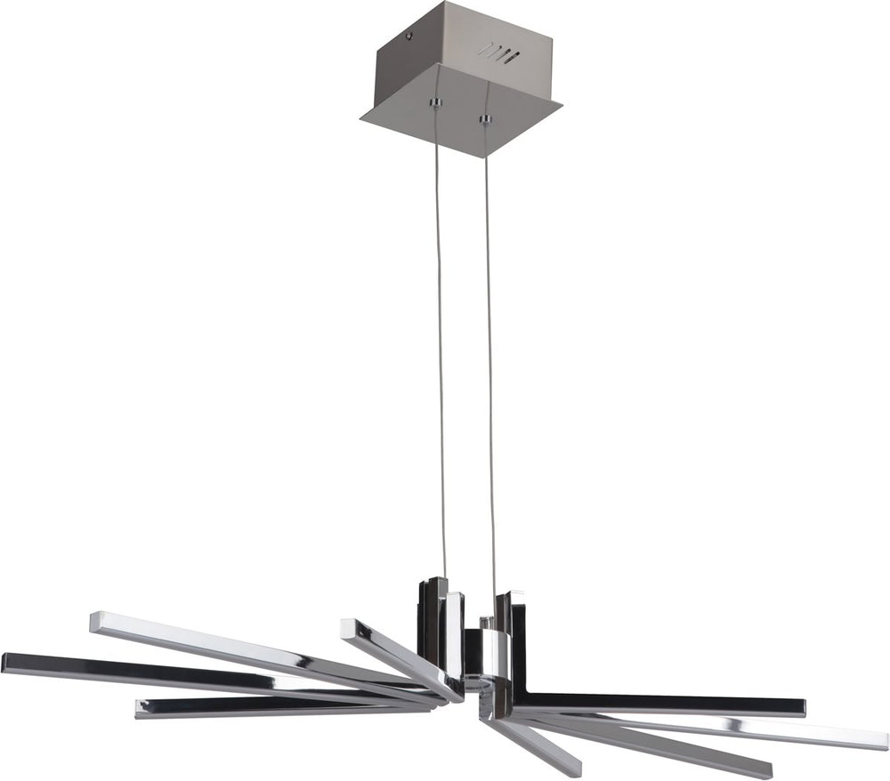 36"W Pinnacle 8-Light LED Chandelier Chrome