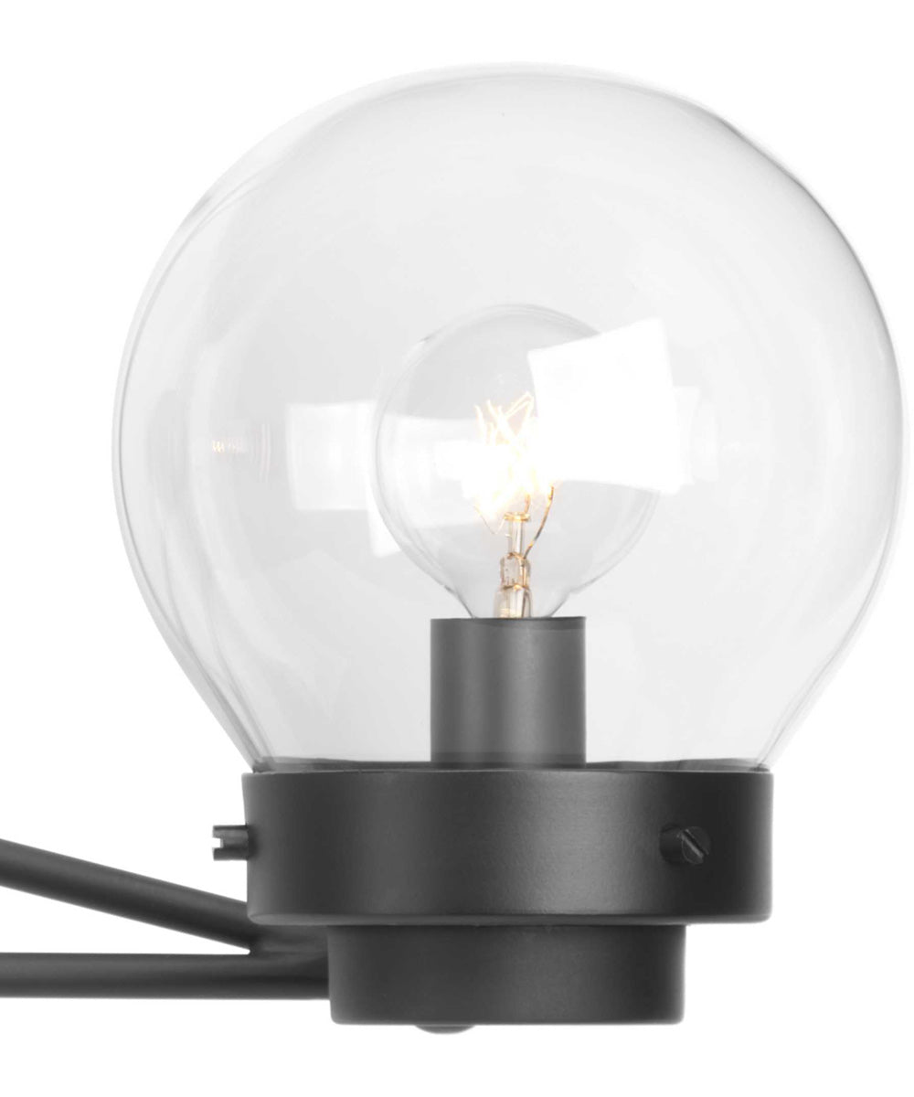 Spatial 4-Light Clear Glass Global Bath Vanity Light Matte Black